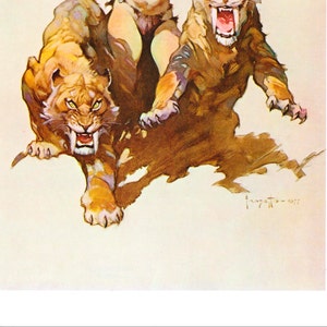 The Huntress Frank Frazetta Vintage Art Print Fierce Female Nude