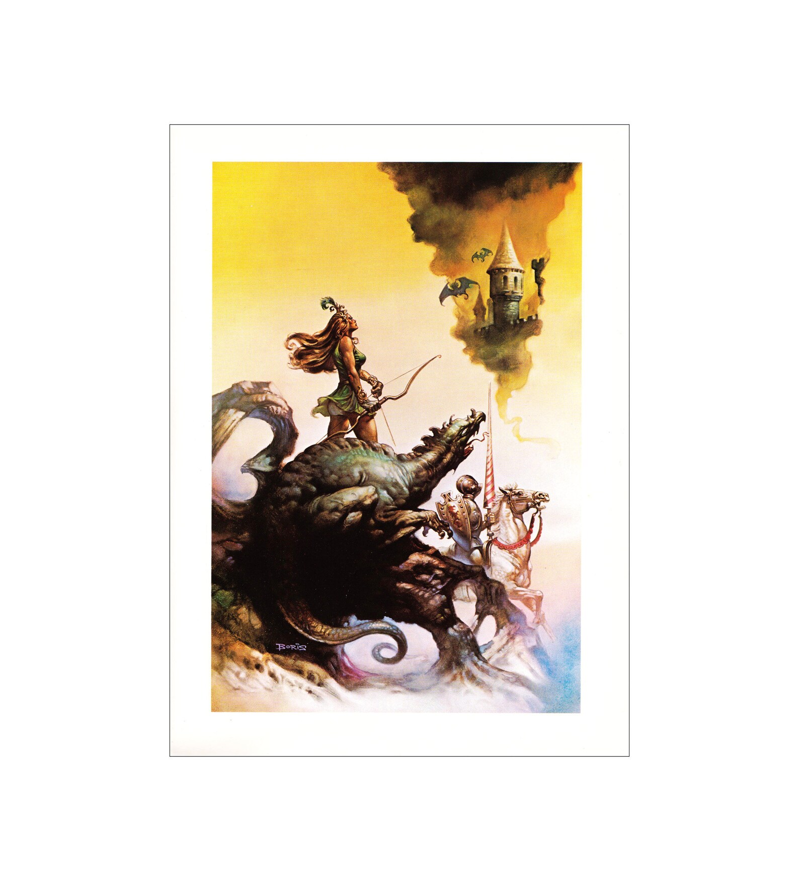 The Dragon and the George Boris Vallejo Vintage Fantasy Art Girl Power ...