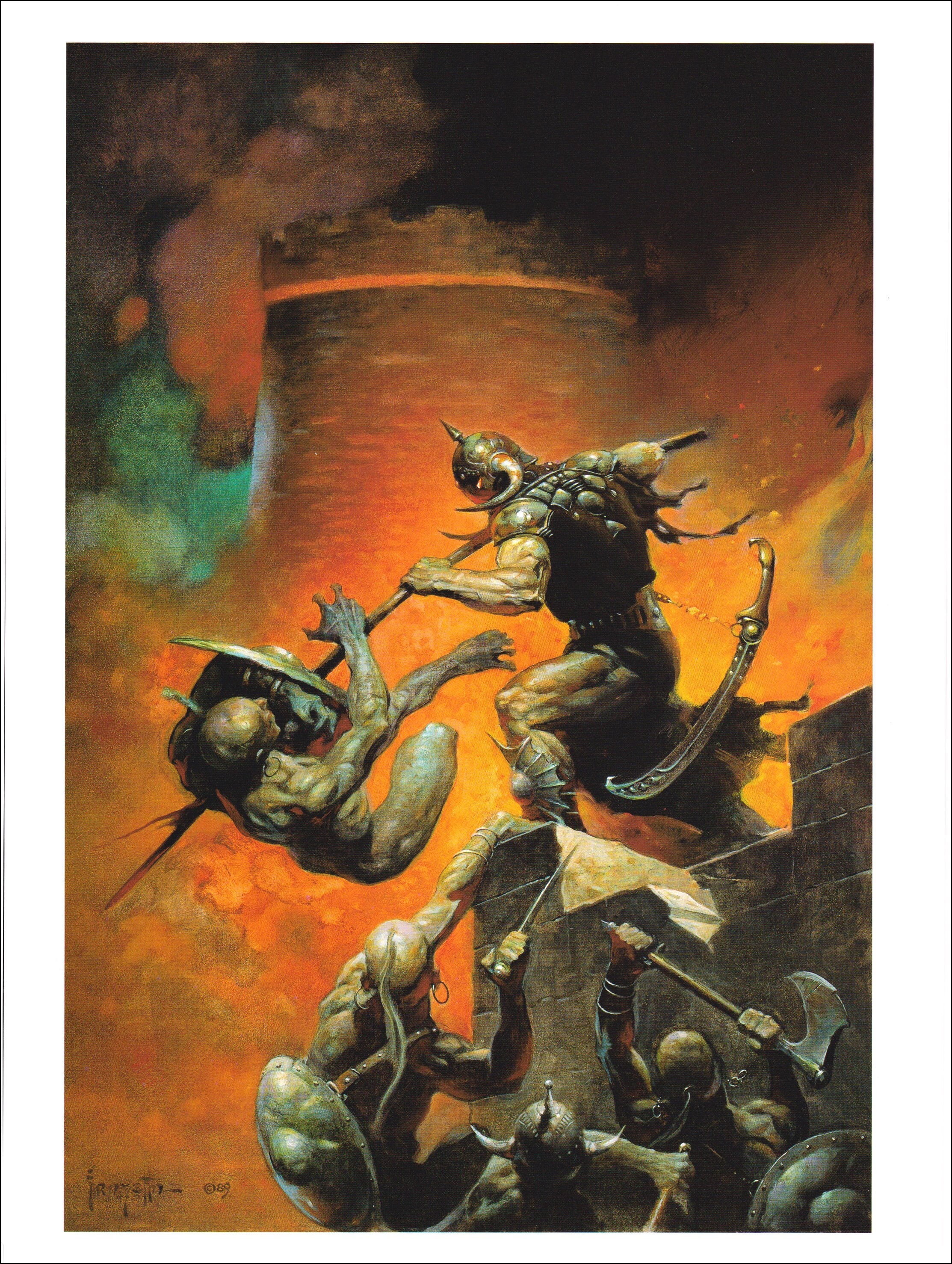 Death Dealer V Frank Frazetta Axe Warrior Plague of Knifes J