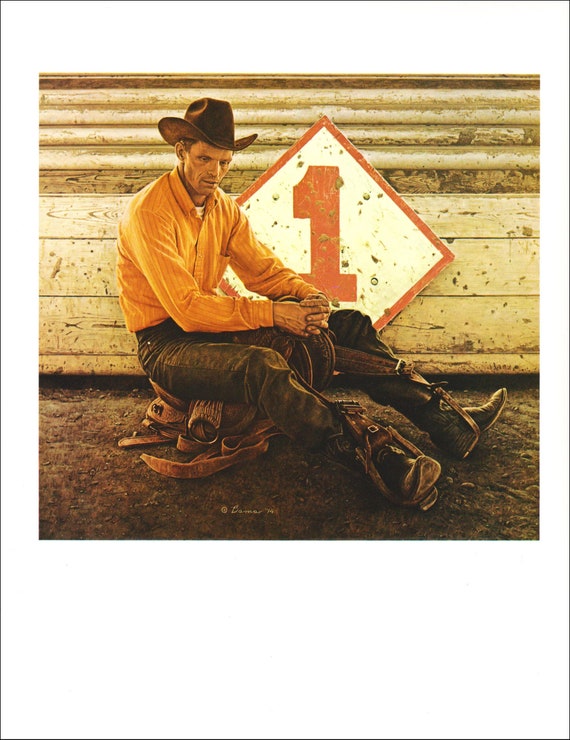 Rodeo Saddle Bronc Rider Bill Smith Champion by James Bama | Etsy