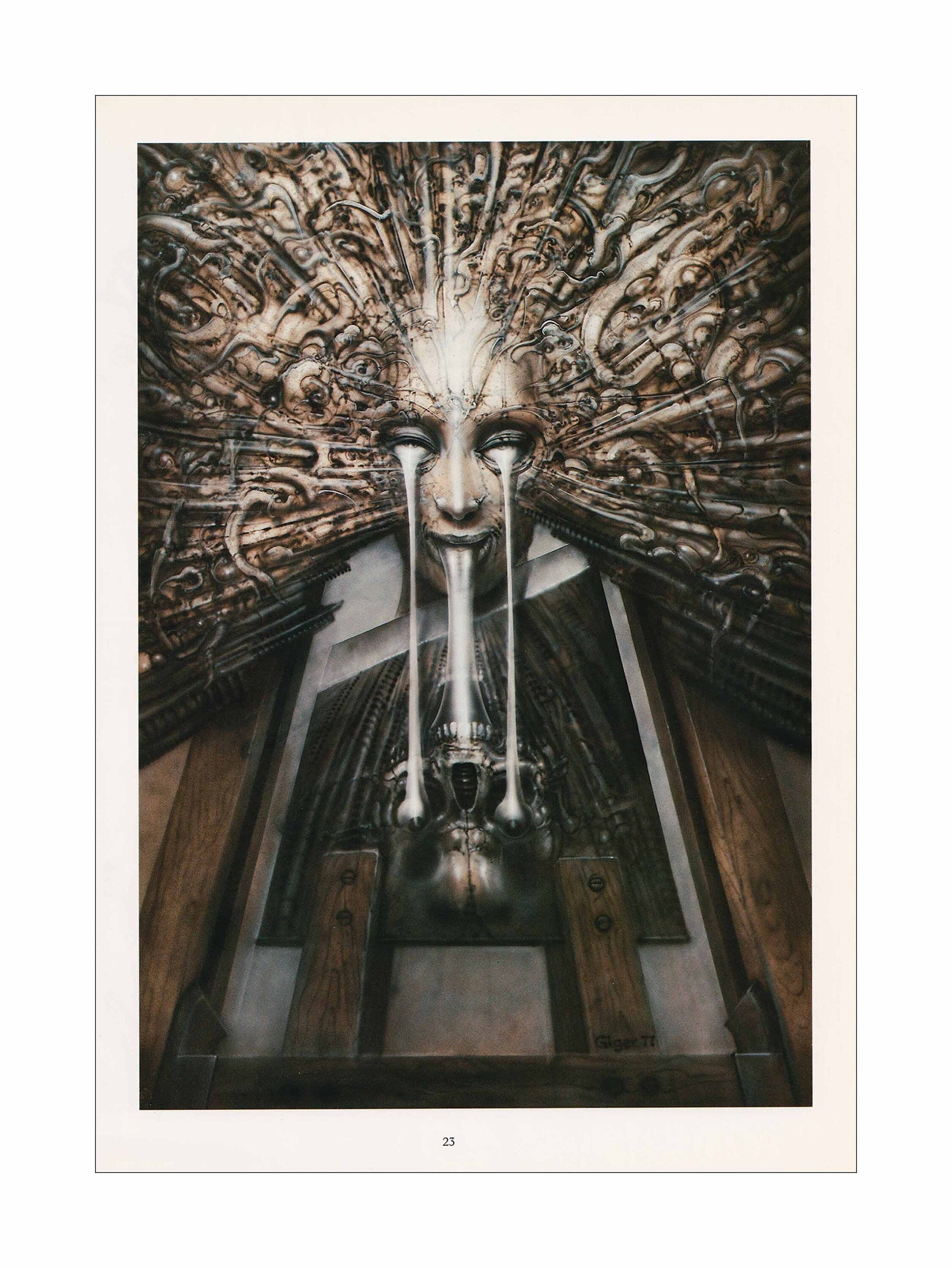 HR Giger Fantastic Biomechanical Art Mirror Image
