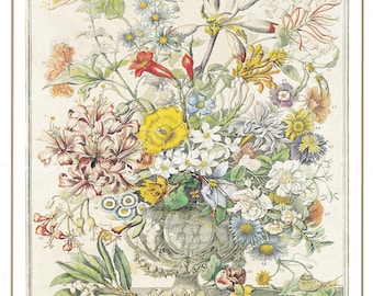 October Vintage Botanical Art Print Winterthurs 12 Months of