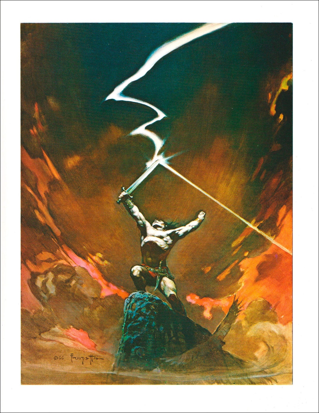Against the Gods Frank Frazetta Vintage Dark Fantasy Print Art Sci Fi ...