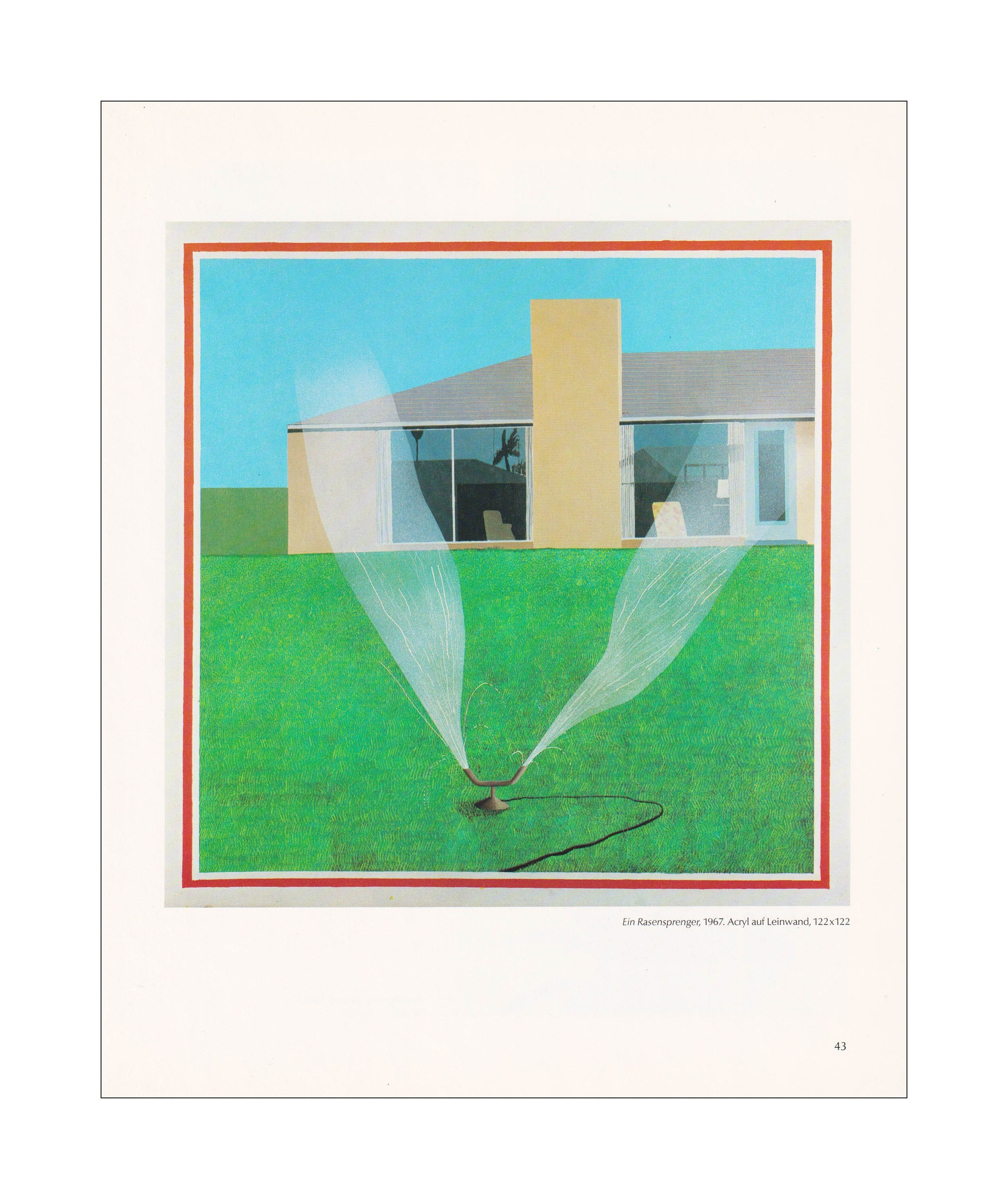 David Hockney Lawn Sprinkler Villa in California Blue Sky