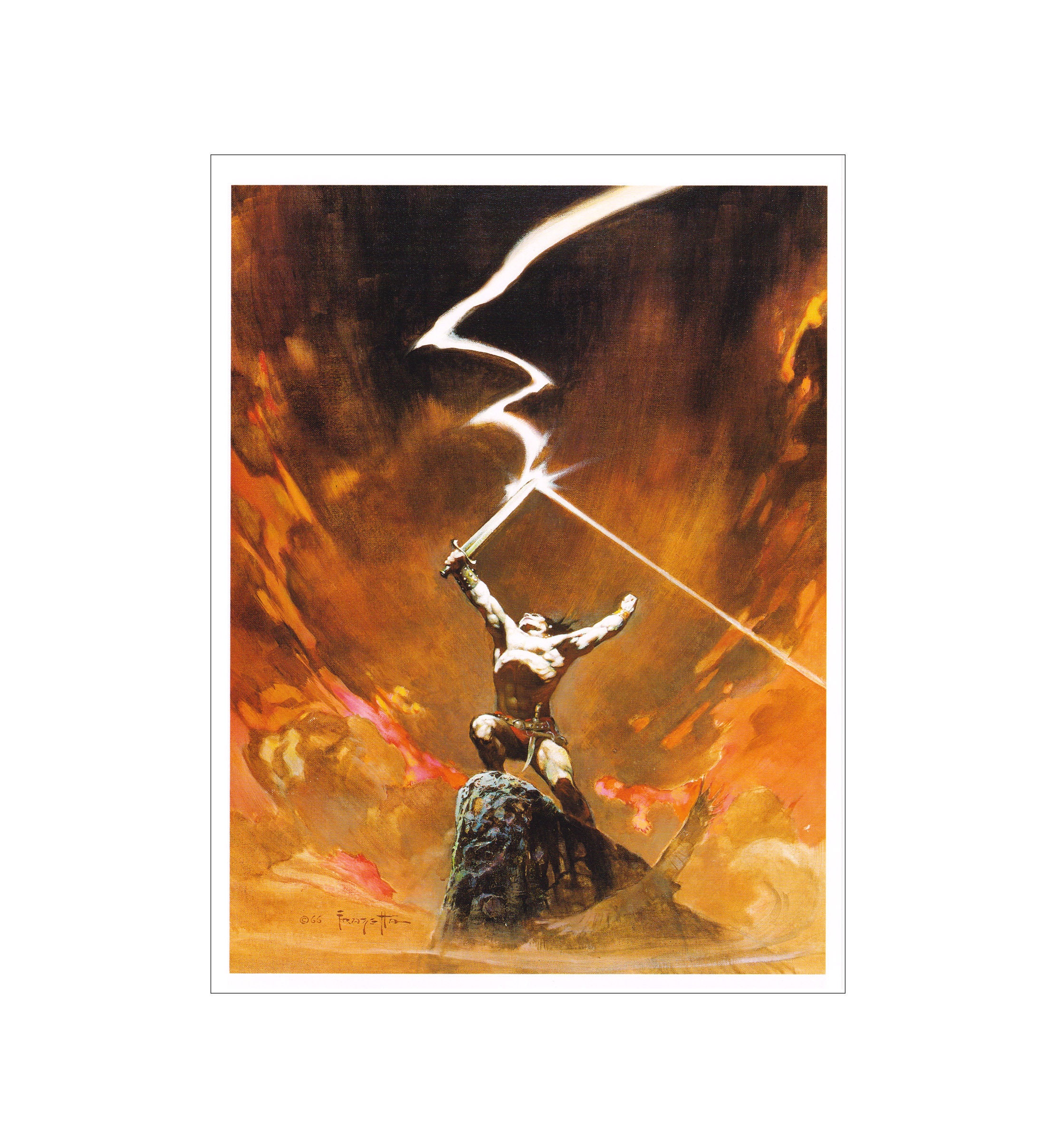 Against the Gods Frank Frazetta Vintage Dark Fantasy Print Art Sci