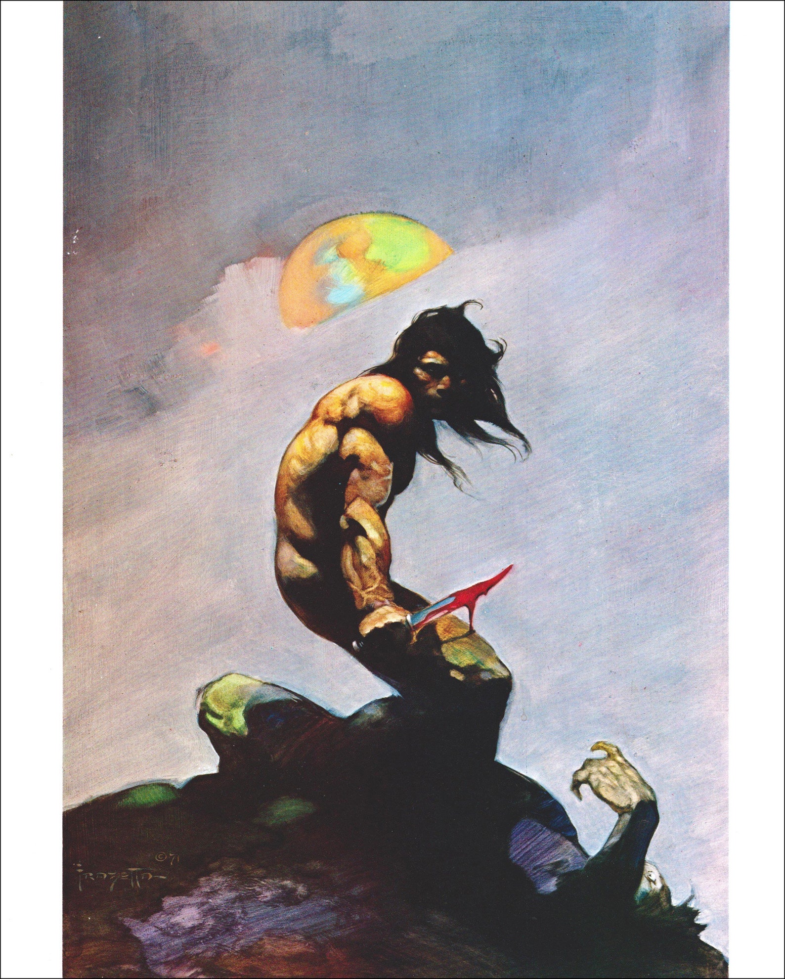Tanar of Pellucidar Frank Frazetta vintage dark fantasy comic Etsy