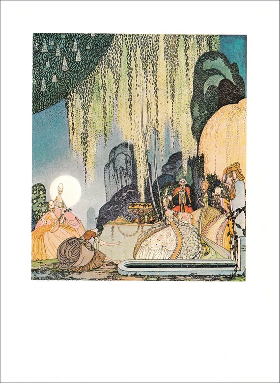 Kay Nielsen folk tale fairy tale print Felicia or the Pot of Pinks Madame d'Aulnoy home decor