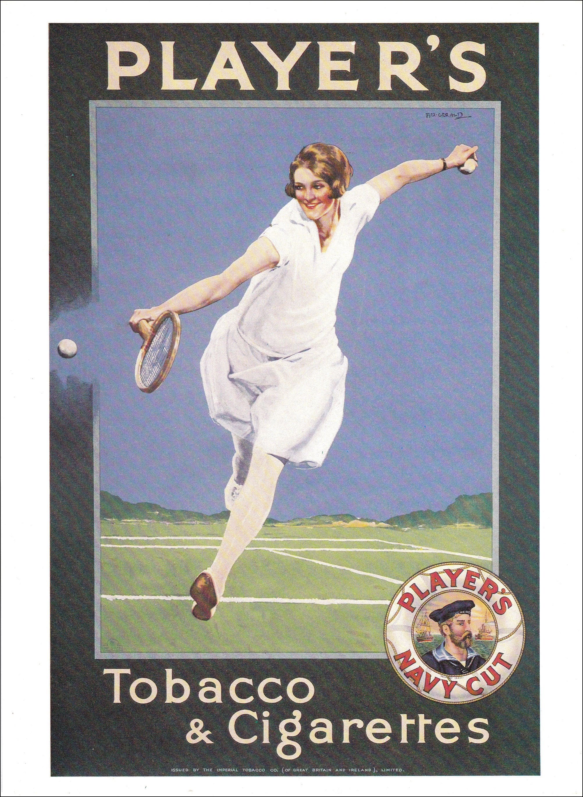 Vintage Tennis Photo Print Women Smoking Players Gift Wall 