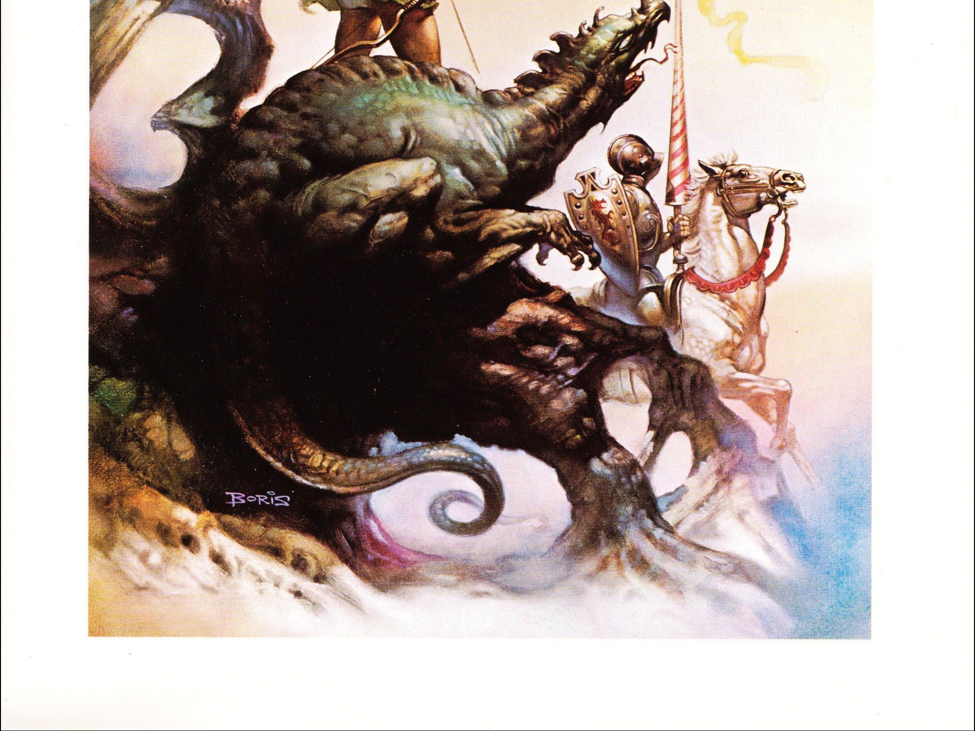 The Dragon and the George Boris Vallejo Vintage Fantasy Art Girl Power ...