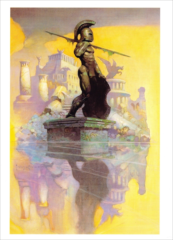 Atlantis Frank Frazetta Vintage Dark Fantasy Comic Kunstdruck
