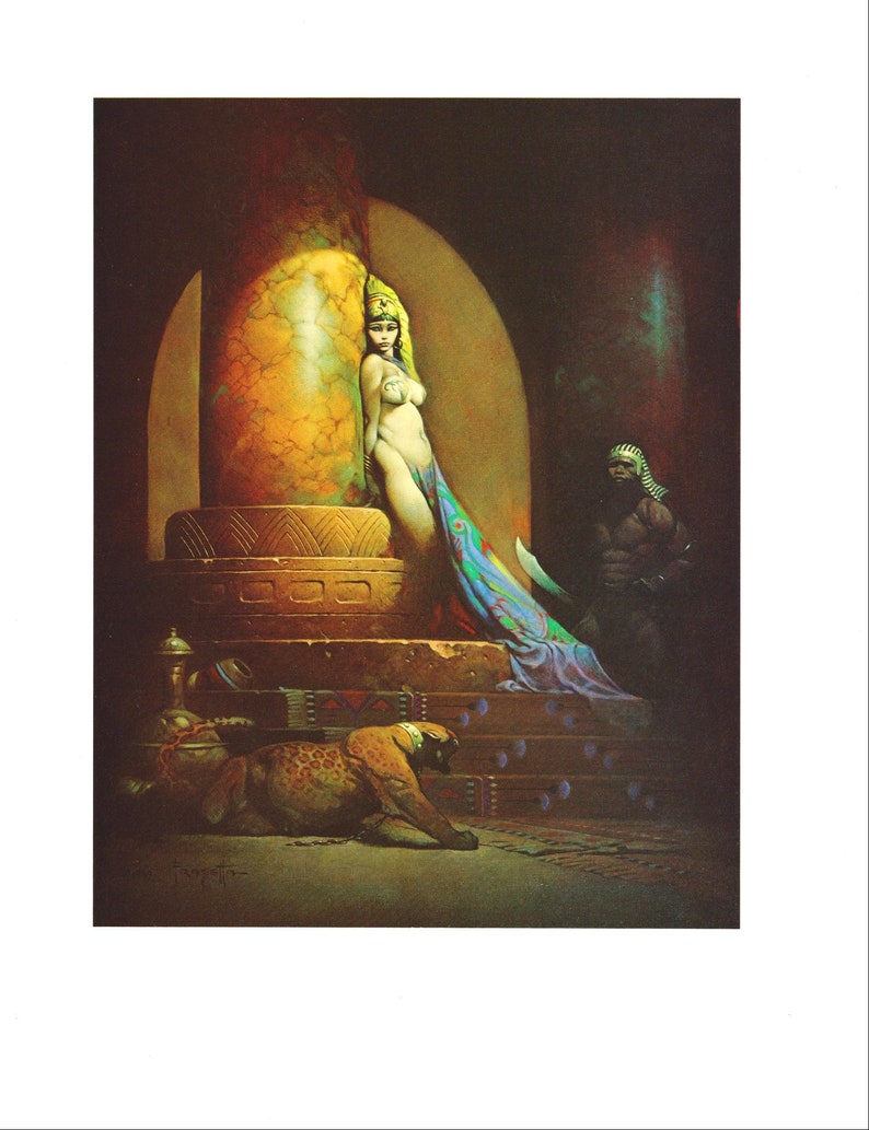 Egyptian Queen Frank Frazetta vintage dark fantasy comic
