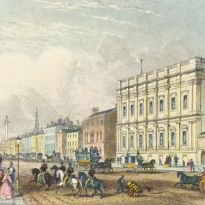 Victorian London Banqueting House Whitehall vintage print coloured engraving 7 x 9.25 inches image 2