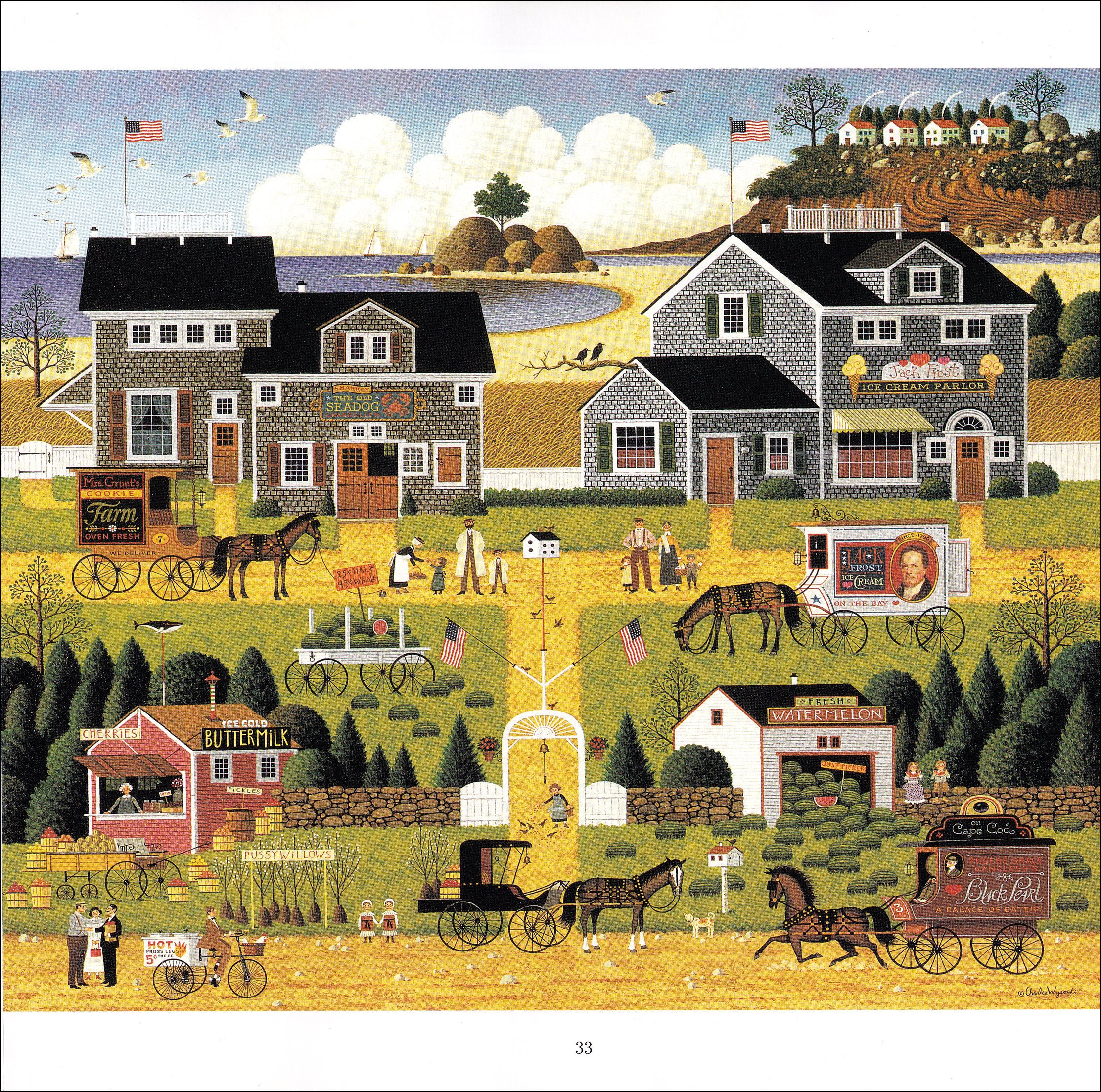 Charles Wysocki Westcott's Black Cherry Harbor town