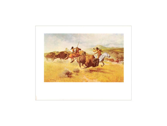 Buffalo Hunting Stock Illustration - Download Image Now