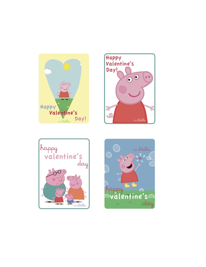 Peppa Pig CUSTOM Valentine s Day Cards PRINTABLE FILE Etsy