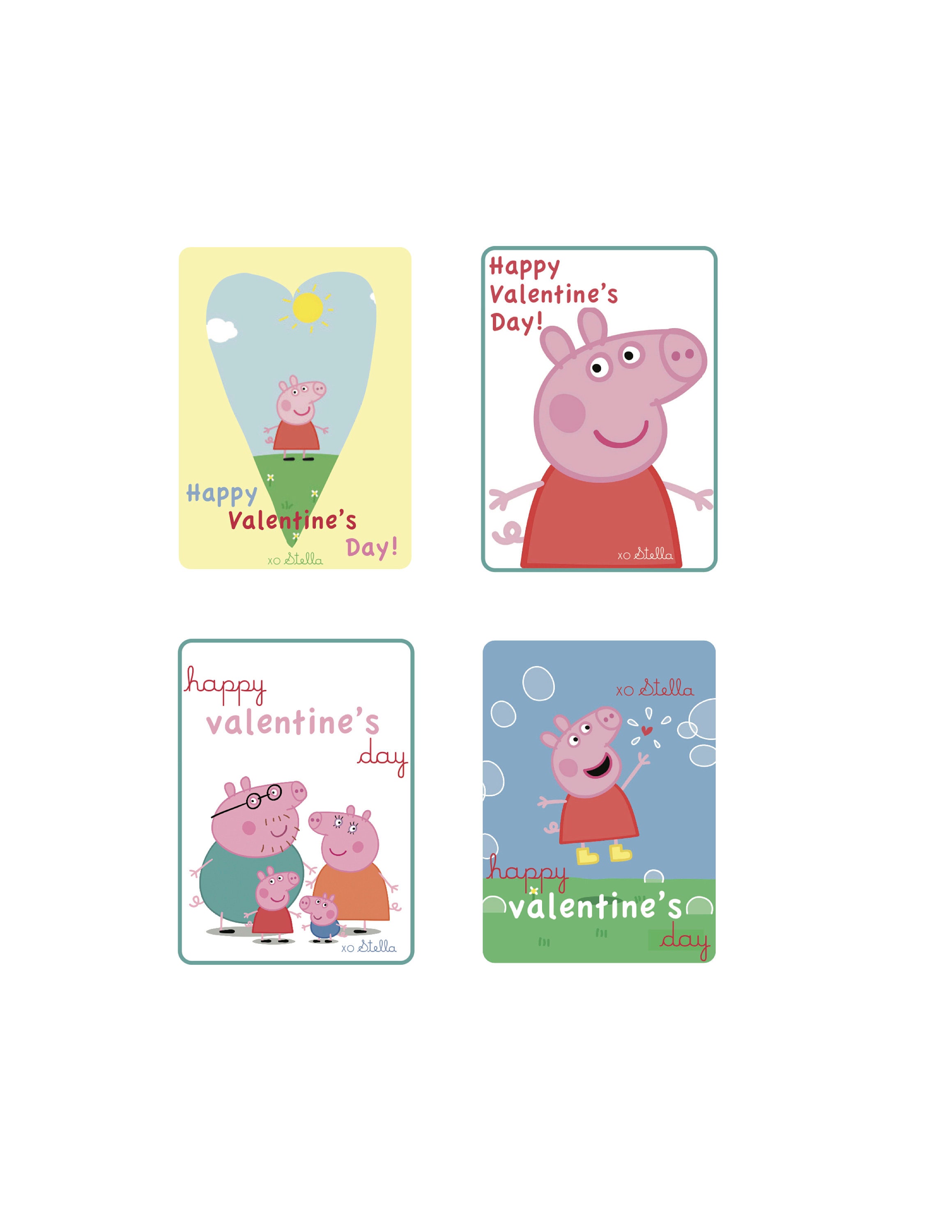 Peppa Pig CUSTOM Valentine's Day Cards PRINTABLE FILE | Etsy