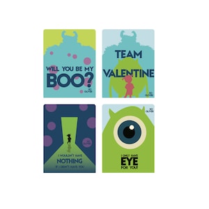 Monsters Inc Custom Valentine's Day Cards PRINTABLE FILE image 1
