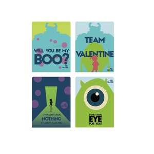 Monsters Inc Biglietti di San Valentino personalizzati - FILE STAMPABILE