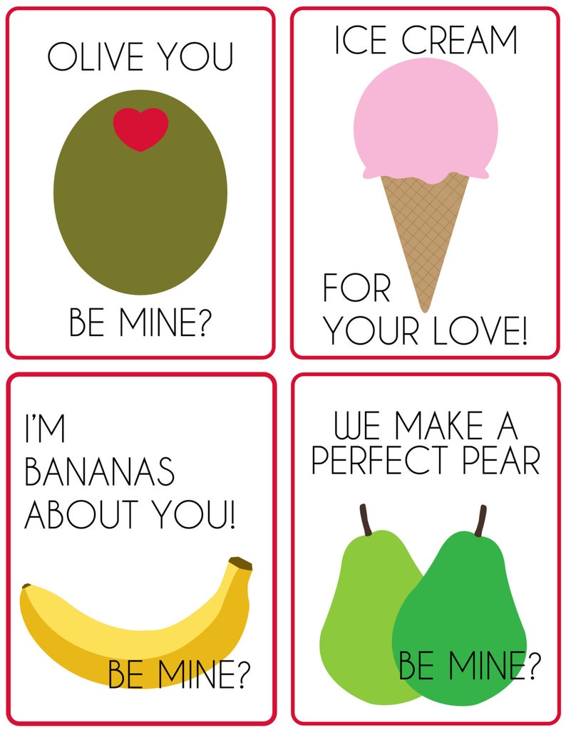 Food Pun Valentine's Day PRINTABLES image 2