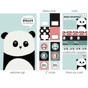 Panda Birthday Party PAQUET IMPRIMABLE