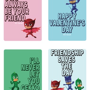 PJ Mask Valentine's Day Cards Printable File image 2