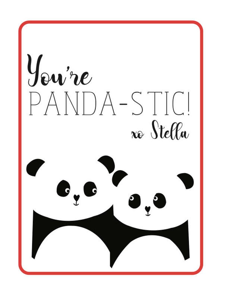 Panda Valentine s Day Cards PRINTABLE FILE pdf Etsy