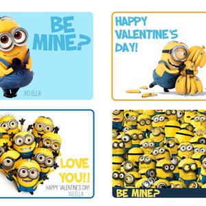Minions CUSTOM Valentine's Card X4 PRINTABLE BESTAND