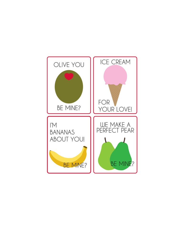 Food Pun Valentine's Day PRINTABLES image 1