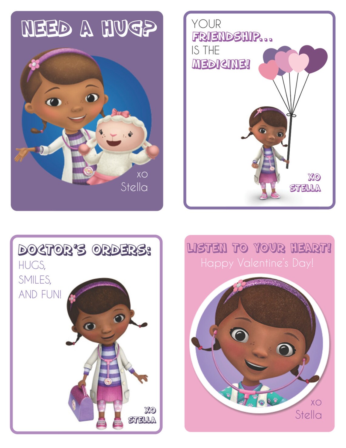 Doc Mcstuffins Custom PRINTABLE Valentine's - Etsy