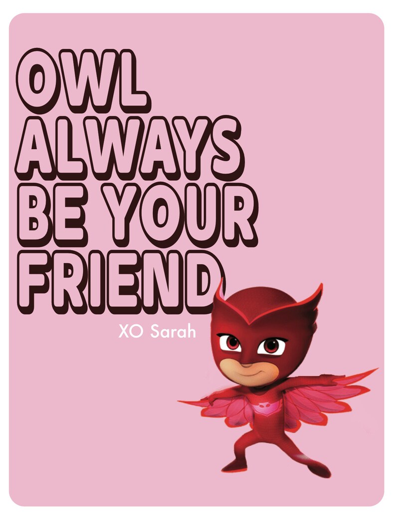 PJ Mask Valentine's Day Cards Printable File image 3