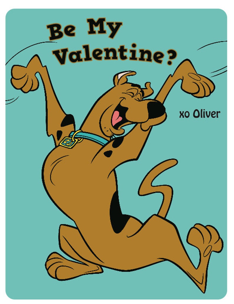 Scooby Doo CUSTOM Valentine's Day Card x4 PRINTABLE FILE image 4