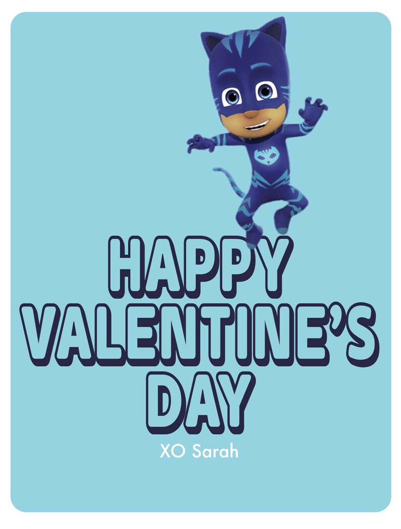 PJ Mask Valentine's Day Cards Printable File image 4