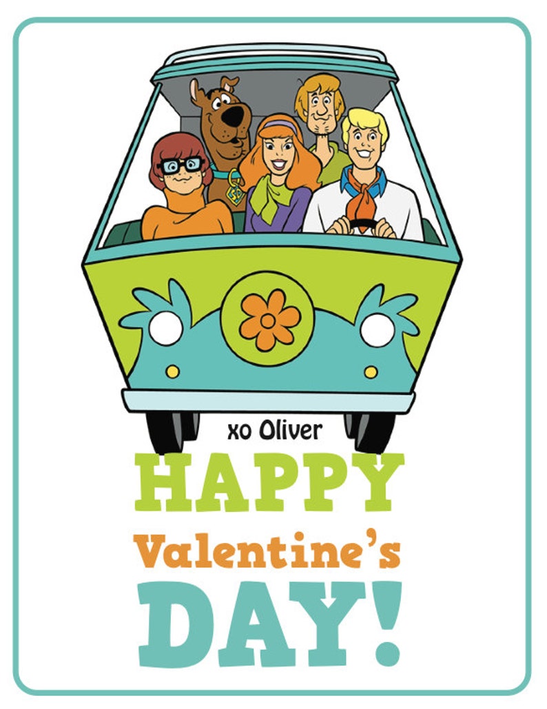 Scooby Doo CUSTOM Valentine's Day Card x4 PRINTABLE FILE image 5