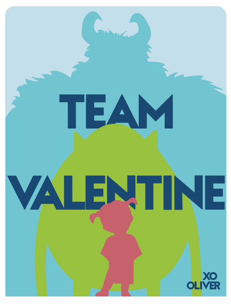 Monsters Inc Custom Valentine's Day Cards PRINTABLE FILE image 2