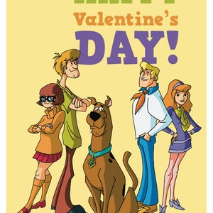 Scooby Doo CUSTOM Valentine's Day Card x4 PRINTABLE FILE image 3