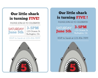 Shark CUSTOM Birthday Invitation - PRINTABLE FILE