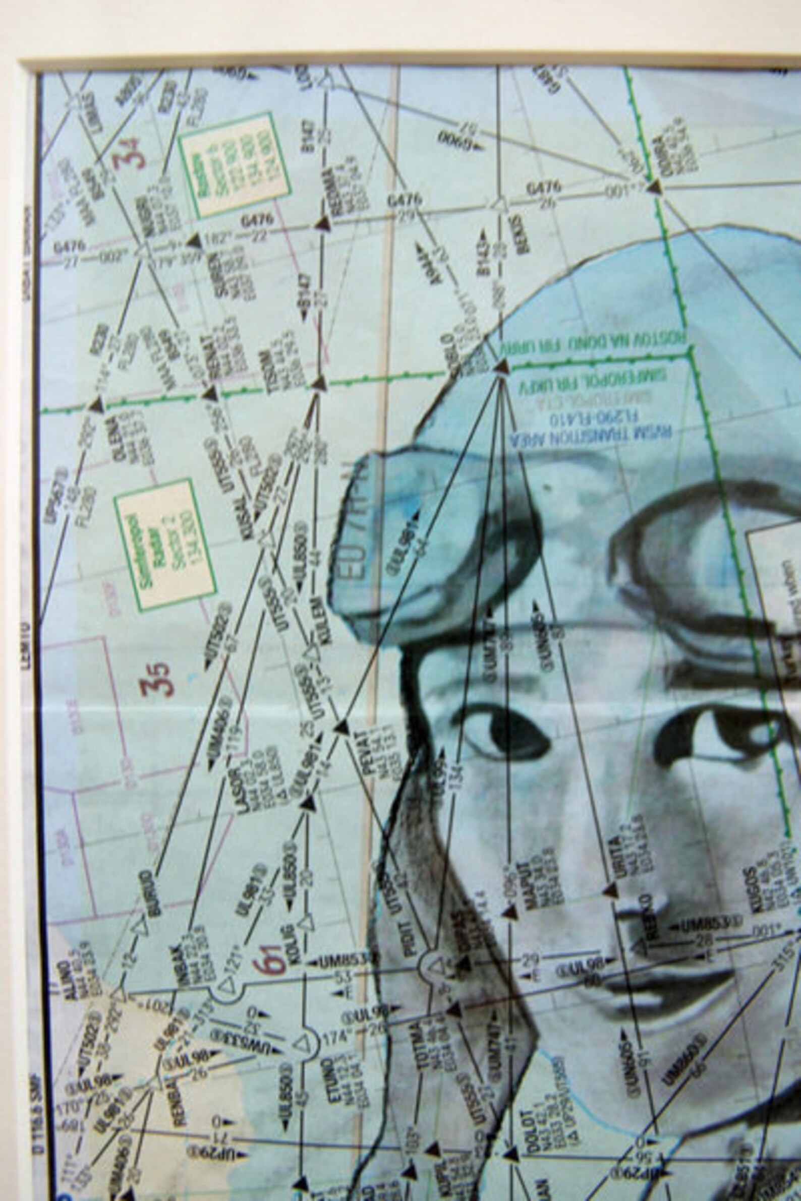 Amelia Earhart on real flight map | Etsy