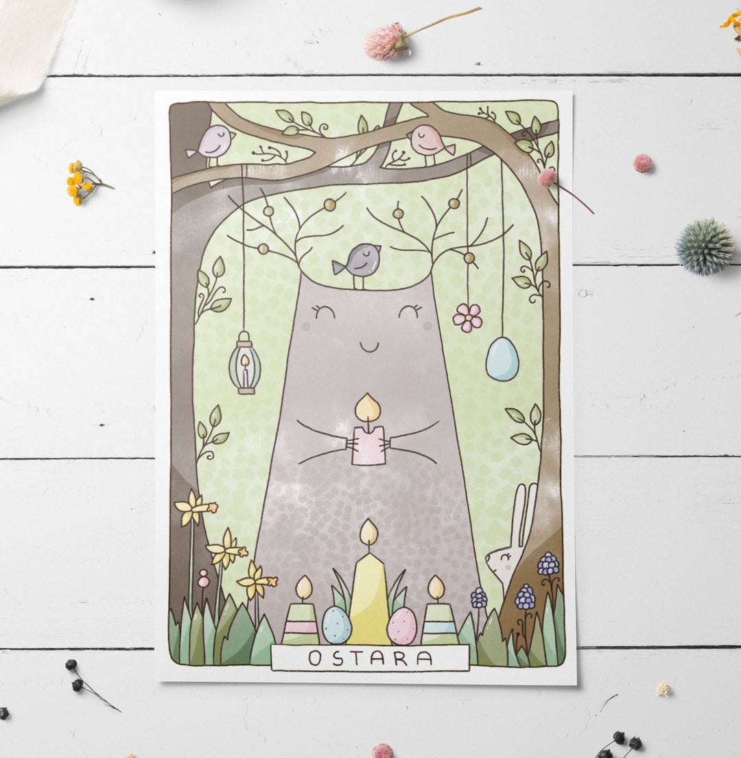 Printable Poster 'ostara' Coloring Page Wheel of the - Etsy