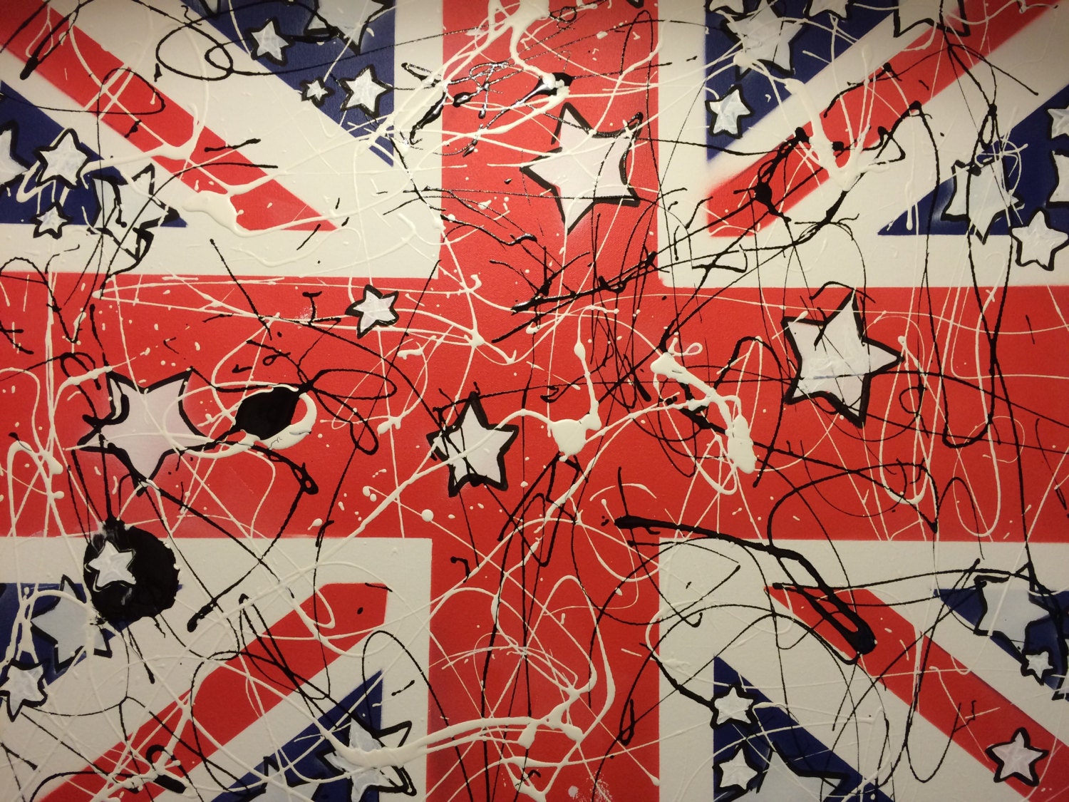 Union Jack Roses The Stone Roses Union Jack Painting on Canvas, Music Art, Spray Paint ...