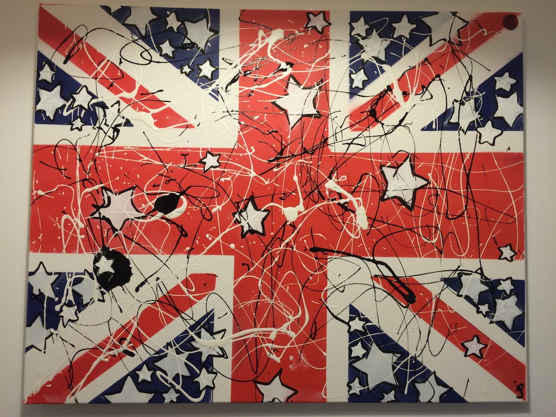 The Stone Roses Union Jack Painting on Canvas Music Art Etsy