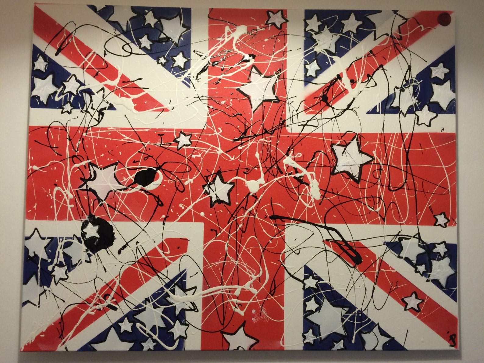 The Stone Roses Union Jack Painting on Canvas Music Art Etsy