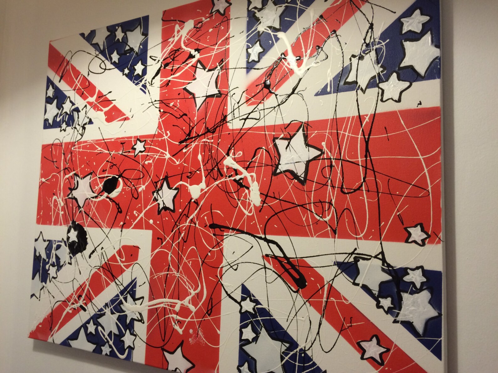 Union Jack Roses The Stone Roses Union Jack Painting on Canvas, Music Art, Spray Paint ...