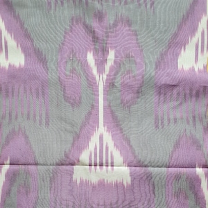Grey lila Uzbek handmade Ikat