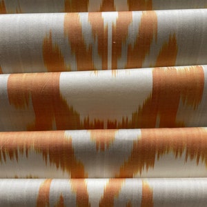 Orange grey cotton ikat