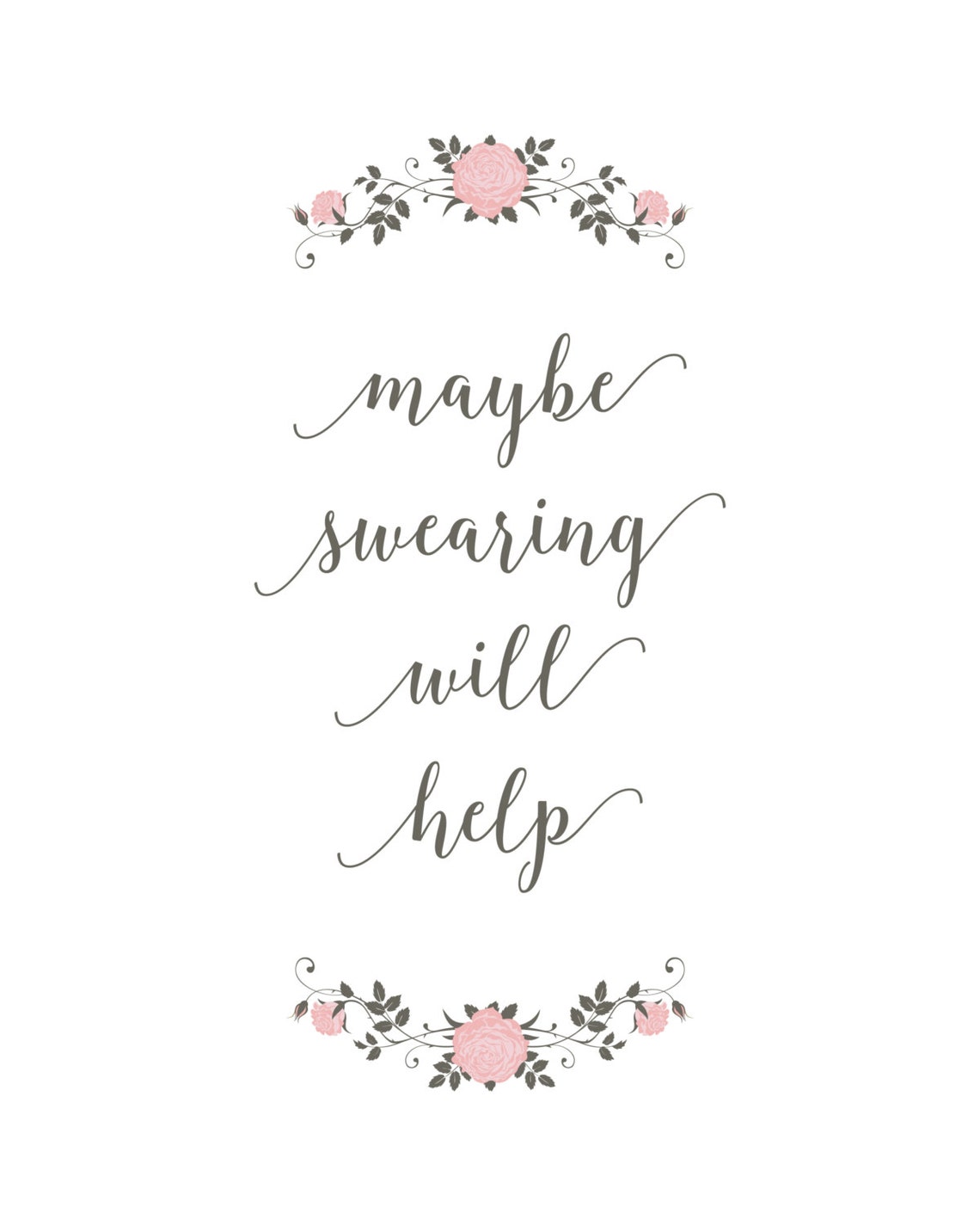 PDF Printable maybe Swearing Will Help Instant Digital Download - Etsy