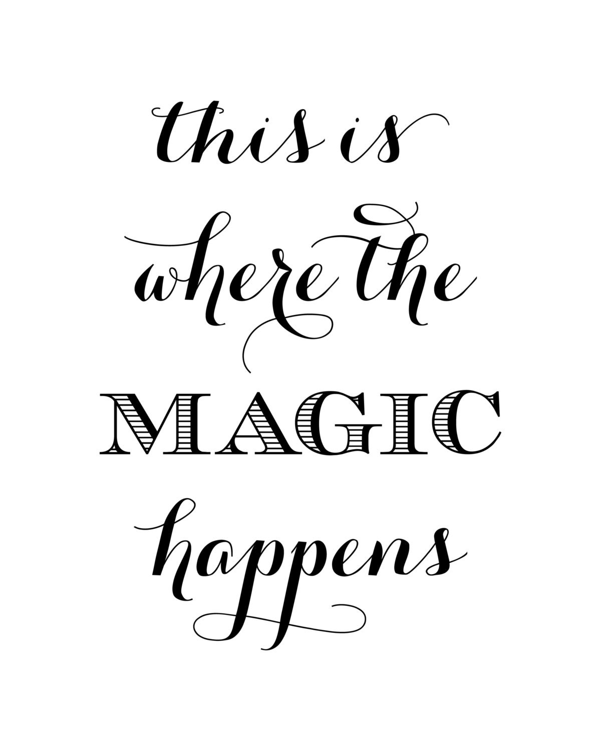 PDF Printable this is Where the Magic Happens Instant Digital Download