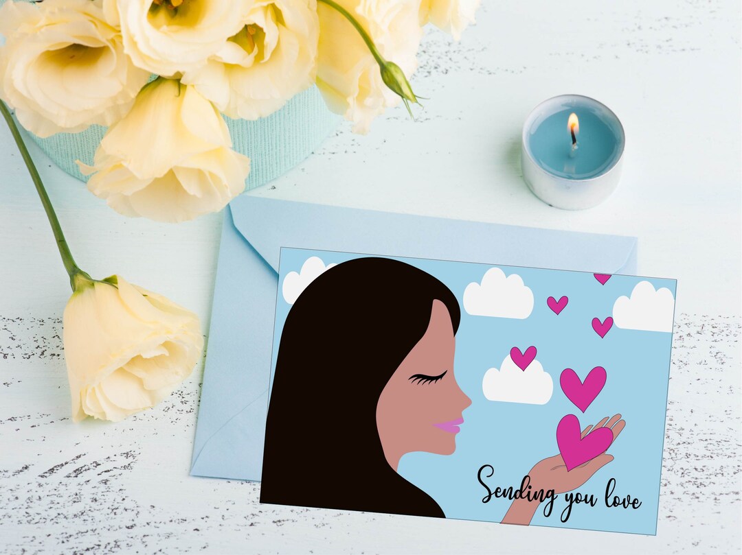 Sending Love Greeting Card Printable Just Because PDF - Etsy