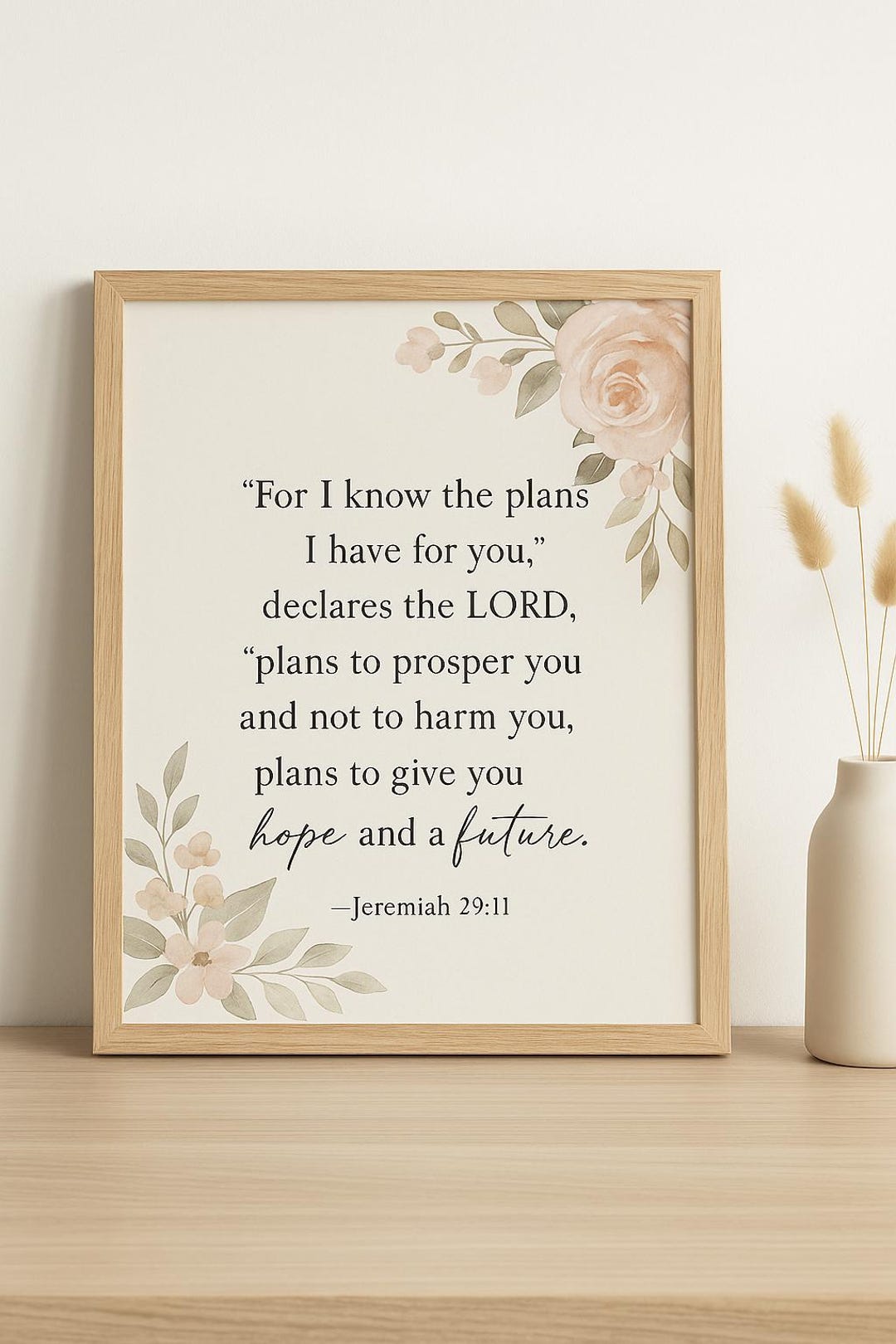 Jeremiah 29:11 Printable Wall Art | Christian Scripture Decor | Bible ...