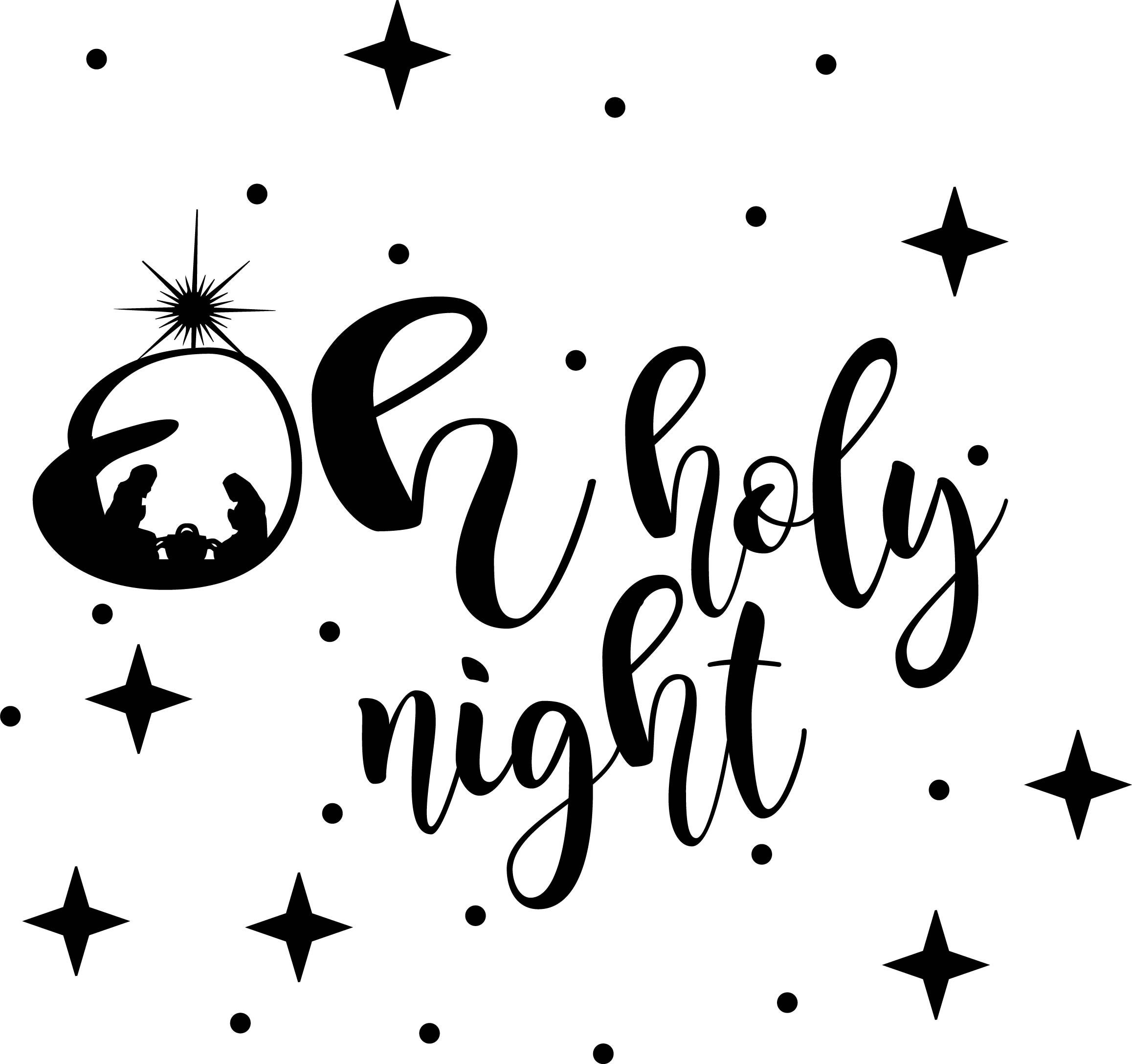 Oh Holy Night Svg Manger Scene Svg Christmas Svg Stars Svg Digital