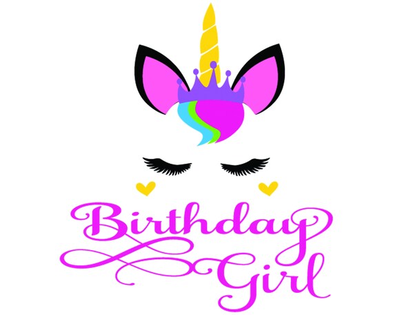 Princess Unicorn Svg Birthday Girl Svg Unicorn Face Svg Etsy